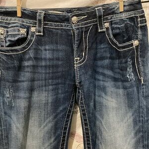 Miss Me hip hugger boot leg jeans